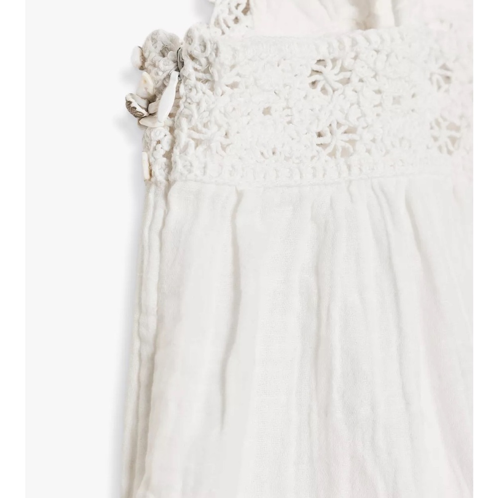 Zara NWT White Crochet & Beaded  Sleeveless Top - Picture 6 of 9